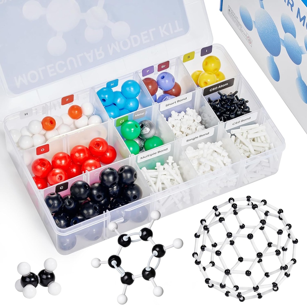 JoyCat分子モデルキット(404個)、有機化学分子科学ギフト(Ochemおよび無機学生および教師用)