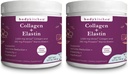 ボディキッチンコラーゲンと250 mgのエラスチンサプリメントは、エイジング、サポート皮膚の健康&弾力性、フェーテルしわ、フラヴールパウダー、味のない、無臭、無色、30のサービング(2パック)