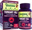 Tribulus Terrestrisと余分な強さのTongkat Ali。 強力な (100:1) Longjack/Tongkat のアリのエキス。 人のための 120 の野菜のカプセルのトンカット アリ。 すべての自然で、非 GMO、Vegan、無ステアレイト、米粉無し
