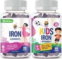 SUNNY SAM Iron Gummies for Kids & Adults - Iron Vitamins with Vitamin C, 10mg per Serving - Iron Chewable Fruit Gummy for Immune Support Red Blood Cell Production