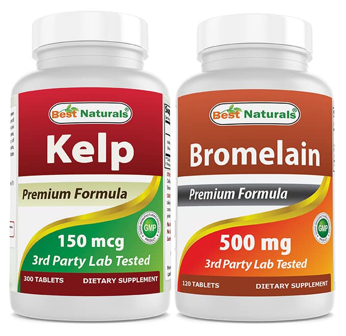 Kelpの補足150のMcg及びBromelain 500のmg