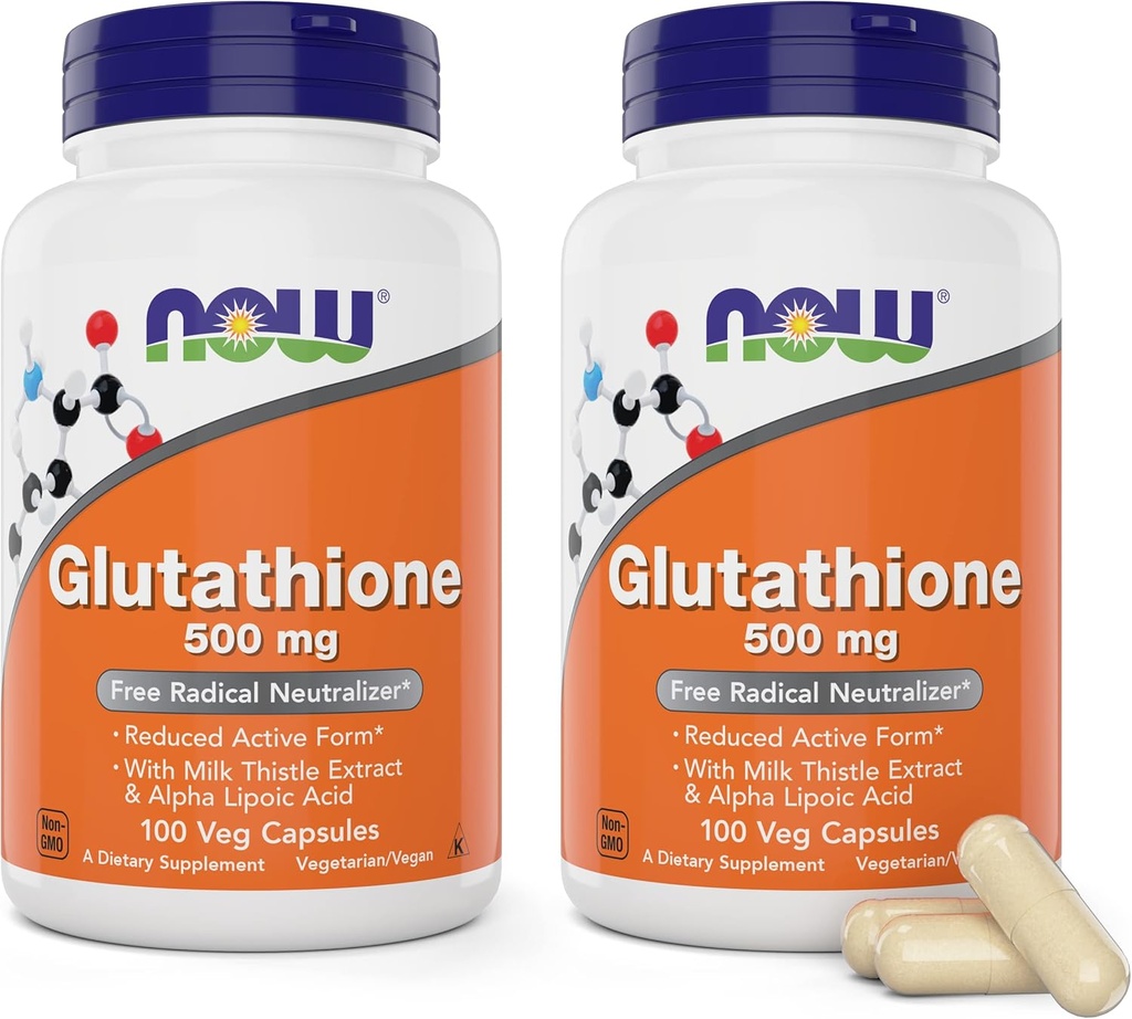 今グルタチオン500mg、100ビーガンカプセル(2パック) - フォームGSHサプリメント - ミルクの乳牛エキスとアルファリポ酸で強化