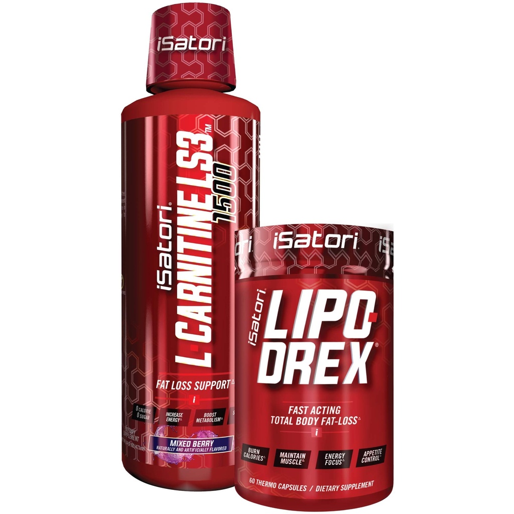 iSatori Lipo-Drexの脂肪質の損失のThermogenic方式-速い代理の減量-Appetiteの抑制剤(60のカプセル) Lカルニチンの液体の脂肪質のバーナーおよびMetabolismの活発化器-混合されたベリー(32のサービング)