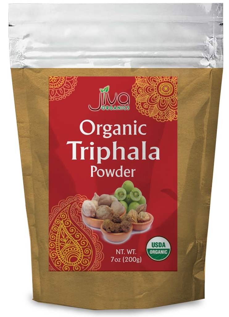 Jiva Organic Triphalaパウダー7オンスバッグ - グラウンドアマラ、Bhibitaki、ハリタキフルーツブレンド、100%ナチュラル&非GMO