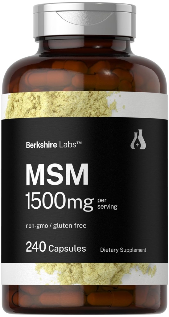 ホルバハ MSM カプセル 1500mg | 240 カウント | 非GMO、グルテンフリーサプリメント | Berkshire Labs