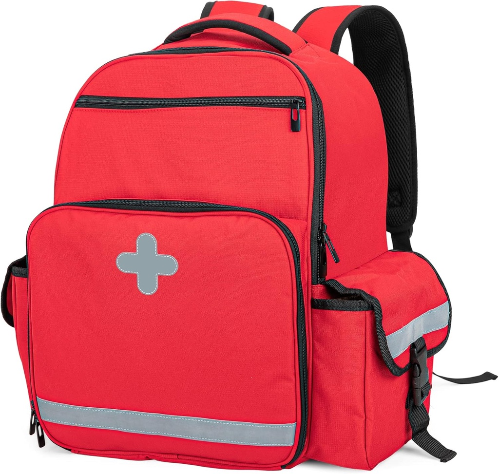 CURMIOの緊急の医学のバックパックの空、EMS、キャンプ、ハイキング、家の健康、分野旅行、赤い(袋だけ、特許を取られた設計)のための最初の応答器EMT袋
