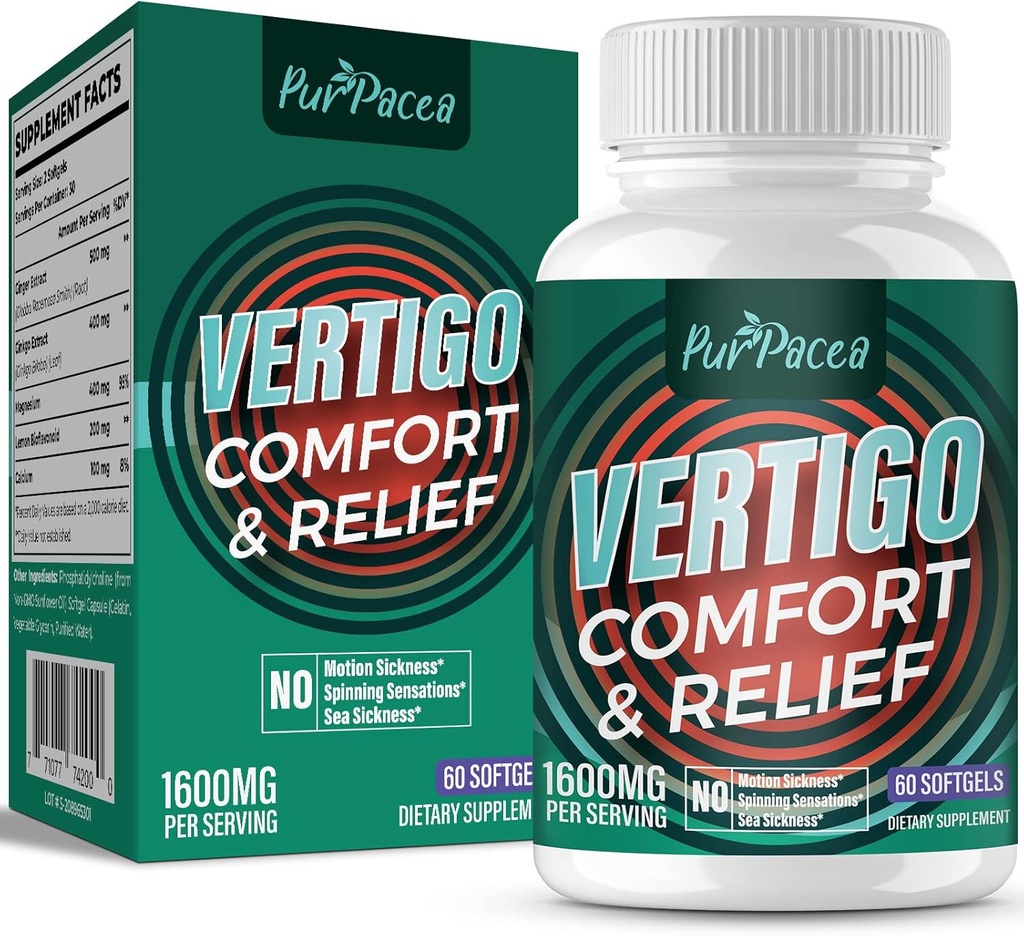 Liposomal Vertigoの補足1600MGの高度の吸収の方式、ジンジャー及びGinkgoのBilobaのエキス、60のSoftgelsの30日の供給が付いている自然な内部の耳のバランスの補足