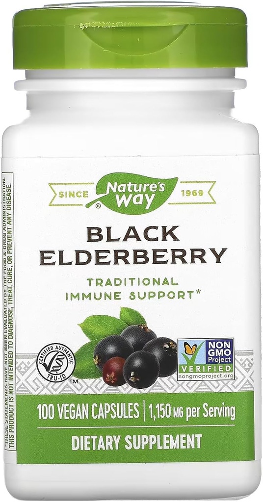 Nature's Way ブラックエルダーベリー100カプセルパック3