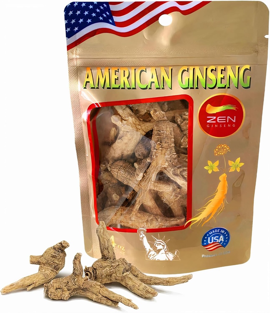 Zen Ginseng - 無縁のアメリカのGinsengの4つのoz袋-非GMOのグルテンフリー。スープ、茶、コーヒー、ジュース、スムージーおよびベーキングのこのGinsengを(バレルの根4のoz袋に入れて下さい)加えて下さい