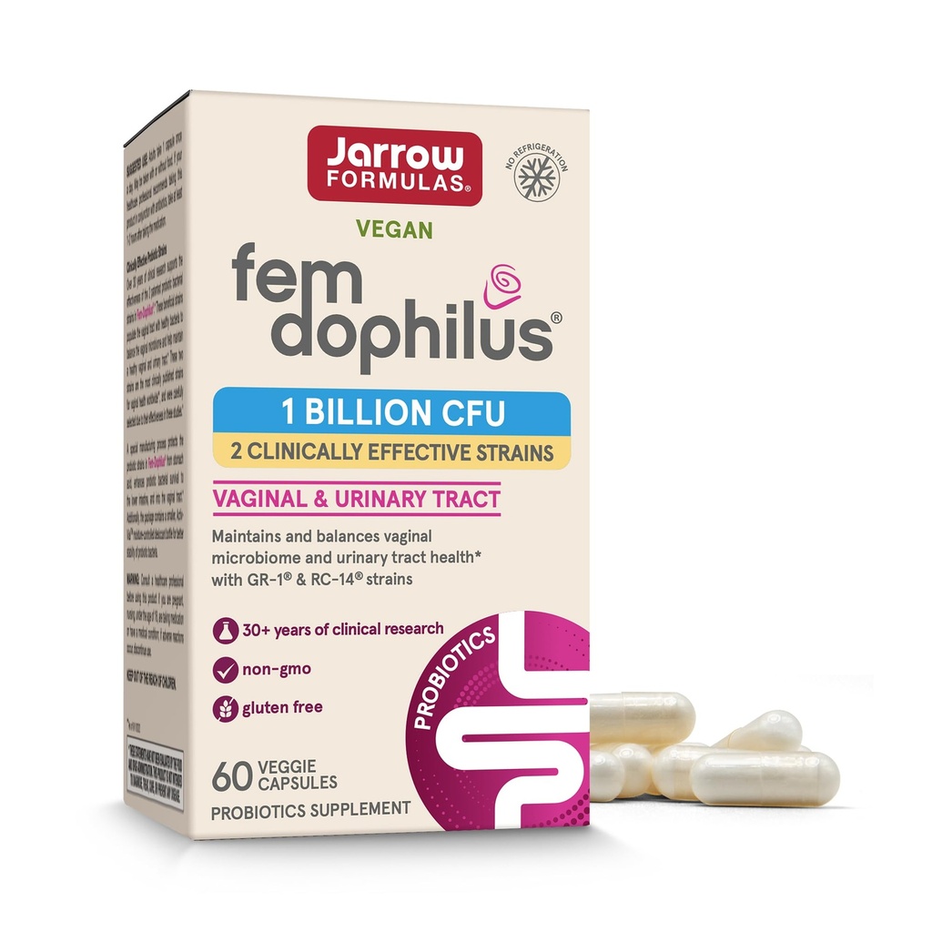 Jarrowフォーミュラフェム-Dophilus腟のプロバイオティクス2つの科学支えられた緊張、腟及び尿路面電車サポート、60のカプセル、60日の供給、棚安定したプロバイオティクスのための食事療法の補足が付いている1億CFU