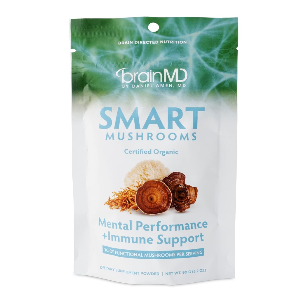 BRAINMD Dr Amenスマートマッシュルーム - 3.2 oz - メンタルパフォーマンス + 免疫サポート - ビーガン、GMOフリー、グルテンフリー - 30 サービング