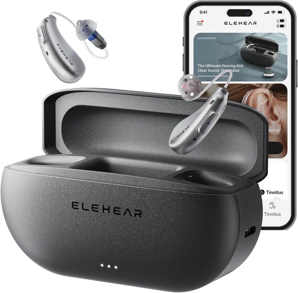 ELEHEAR-Beyond OTCの補聴器、AIのパワードスピーチの強化とTinitusのマスキング、優れた音質、Bluetooth 5.3によるiOSまたはAndroidデバイスとの接続性、シニアおよび大人向け