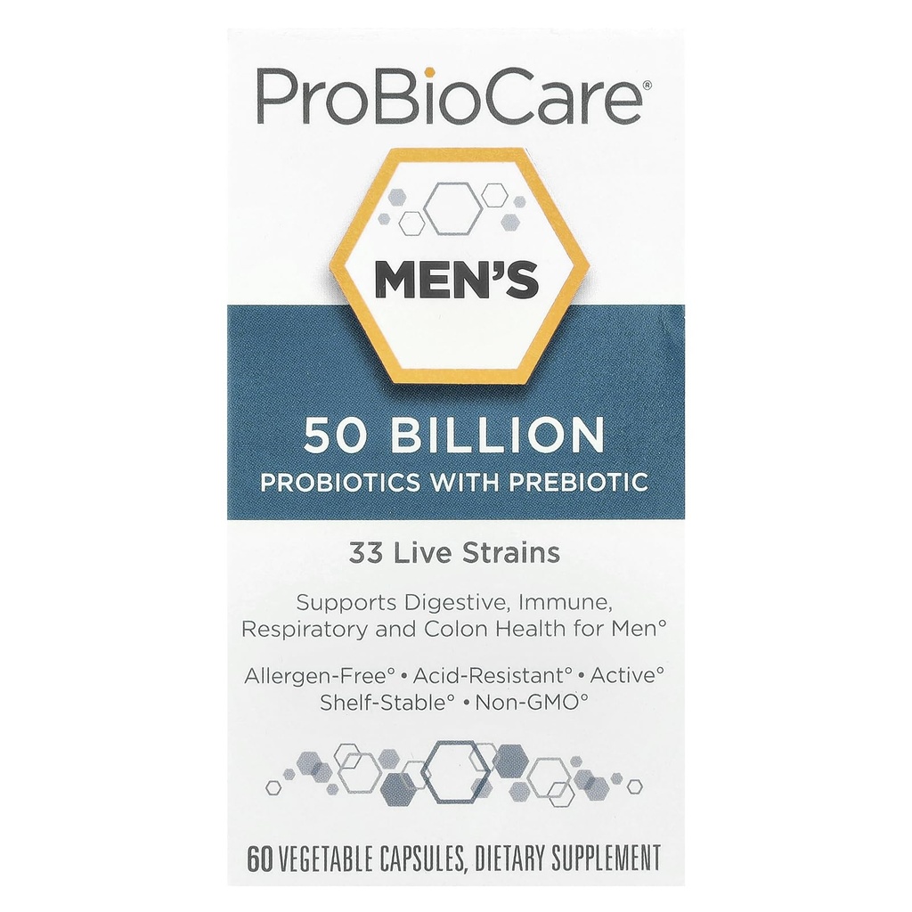 男性のためのプロバイオティクス - 50ビリオンCFU、サポート消化の健康およびガットのFloraのバランスは、全面的なウェルネスを促進し、免疫機能を高めます(60の野菜カプセル)