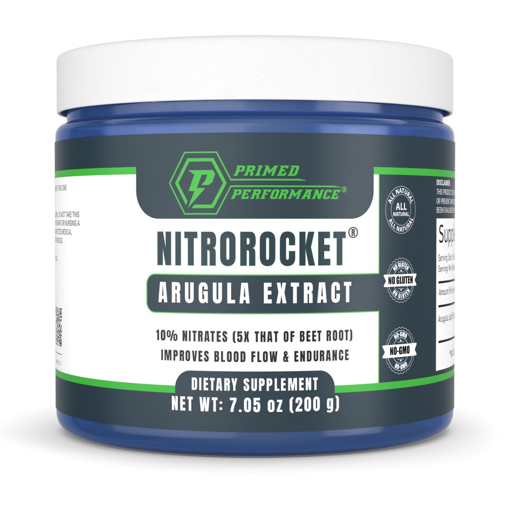 NitroRocket Nitric酸化物サプリメント - ブースト循環、血流、持久力とエネルギー - 男性と女性のための植物ベースの硝酸塩ブースター - 200gパウダー