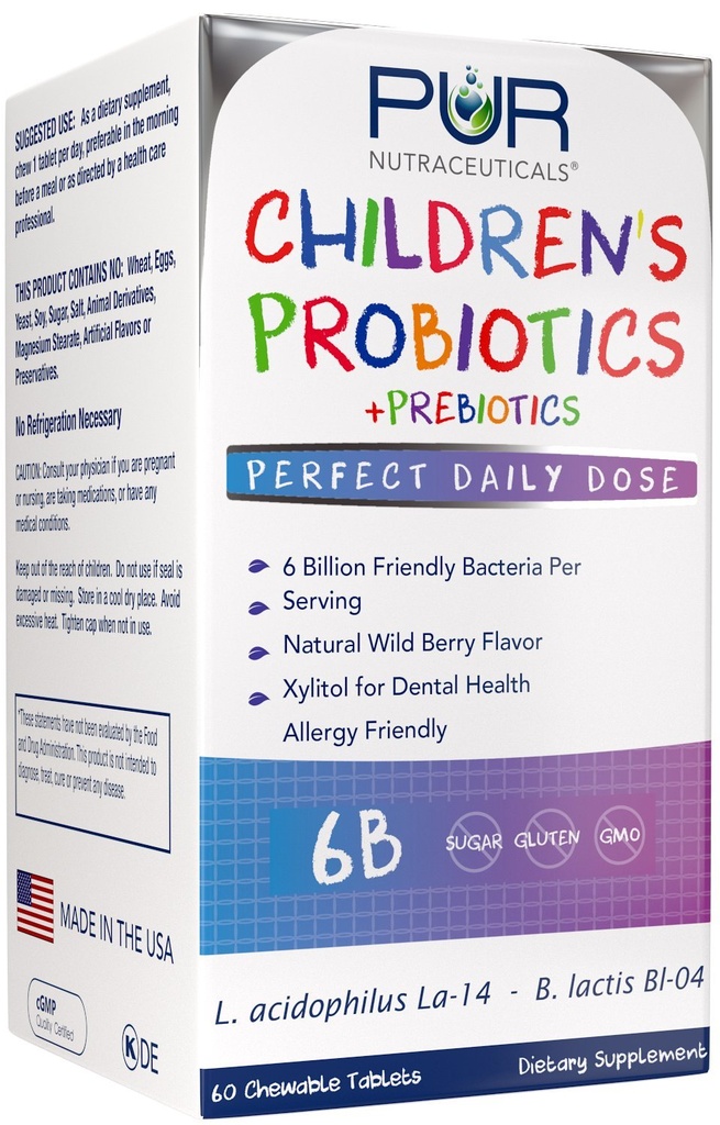 子供のプロバイオティクス + プレバイオティクス * 6 Billion CFUs / サービング * 60 Chewable錠 * 2 ヶ月の供給 * 10X のためのプレバイオティクス Sunfiber® & FOS より有効 * 100% オールナチュラル * 米国製