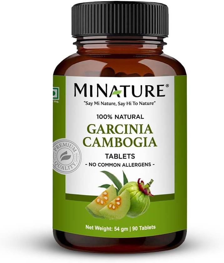 Garcinia Cambogia 錠による mi 自然 | 純粋で自然な Garcinia の粉のタブレット | Non-GMO、完全菜食主義者のグルテンフリー |90 のタブレット、45 日の供給、500mg   化学薬品及び防腐剤