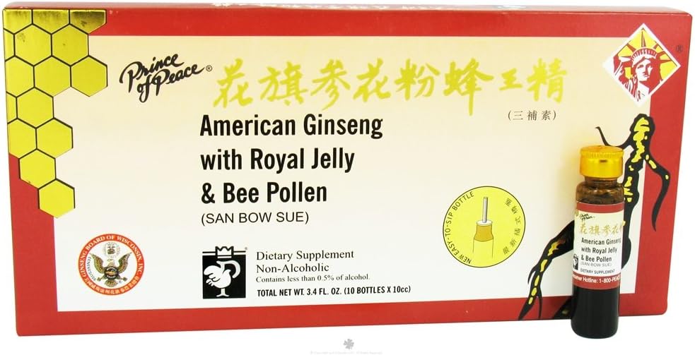Amer Ginseng with Royal Jelly Bee Pollen (10シングルサービングボトル)