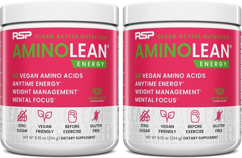 RSP NUTRITION AminoLean のプレワークアウトの粉、BCAA のアミノ酸及び自然なカフェイン、人及び女性のためのプレワークアウトのブースト、30 のサーブ(パッケージ 2)