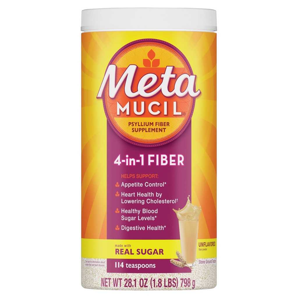Metamucil、Psyllium Husk Powder、Unflavored Original Texture、砂糖、114のサービング、4-in-1繊維の補足、4-in-1繊維の補足、毎日のPsylliumの殻繊維の粉は規則性を促進することによって消化の健康を支えます*