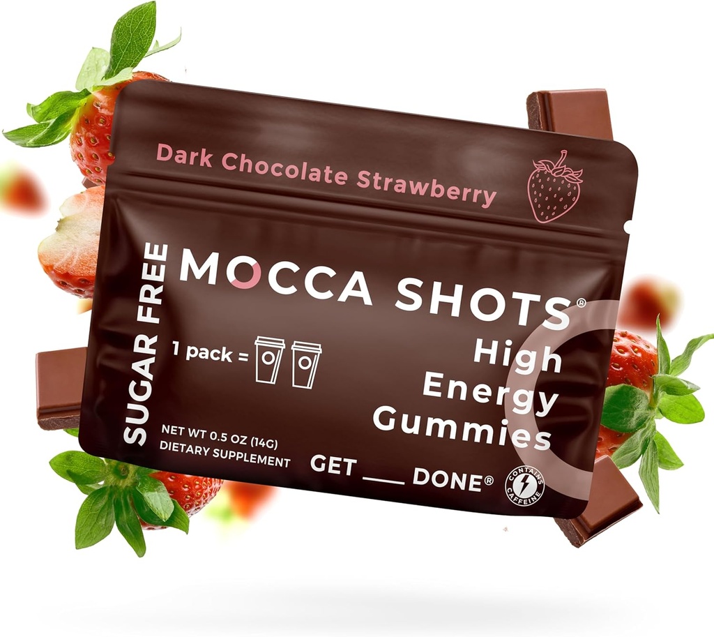 SGCは、ガミーあたりの最も高い濃度100mgカフェイン、パックあたり2ガミー、6パックモッカショットシュガーフリーイチゴ植物ベースの向知性インスタントエネルギー、イソブロマイン。