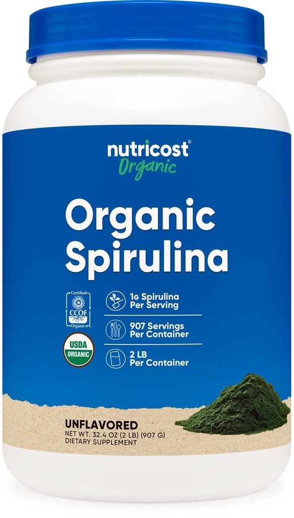 Nutricost有機スピルリナパウダー2 LB - 純粋で、認定された有機スピルリナ