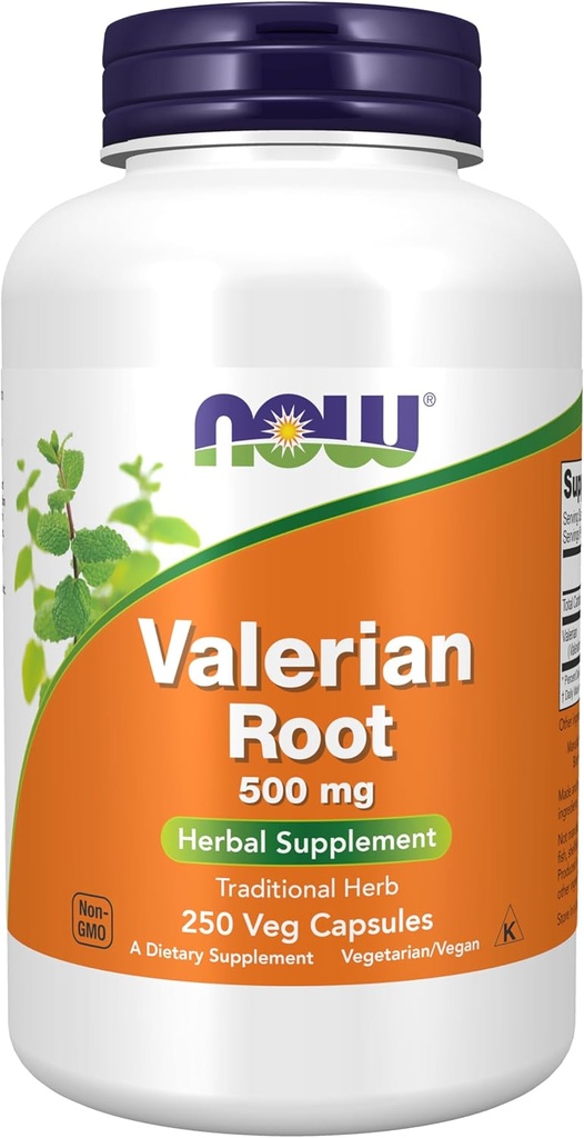 NOW食品は、Valerian Root(Valeriana officinalis)500mg、Herbal Supplement、250ベジカプセルを補います