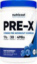Nutricost Pre-X Xtremeプレワークアウトパウダーコンプレックス、ブルーラズベリー、30サービング、ベジタリアン、非GMO、グルテンフリー