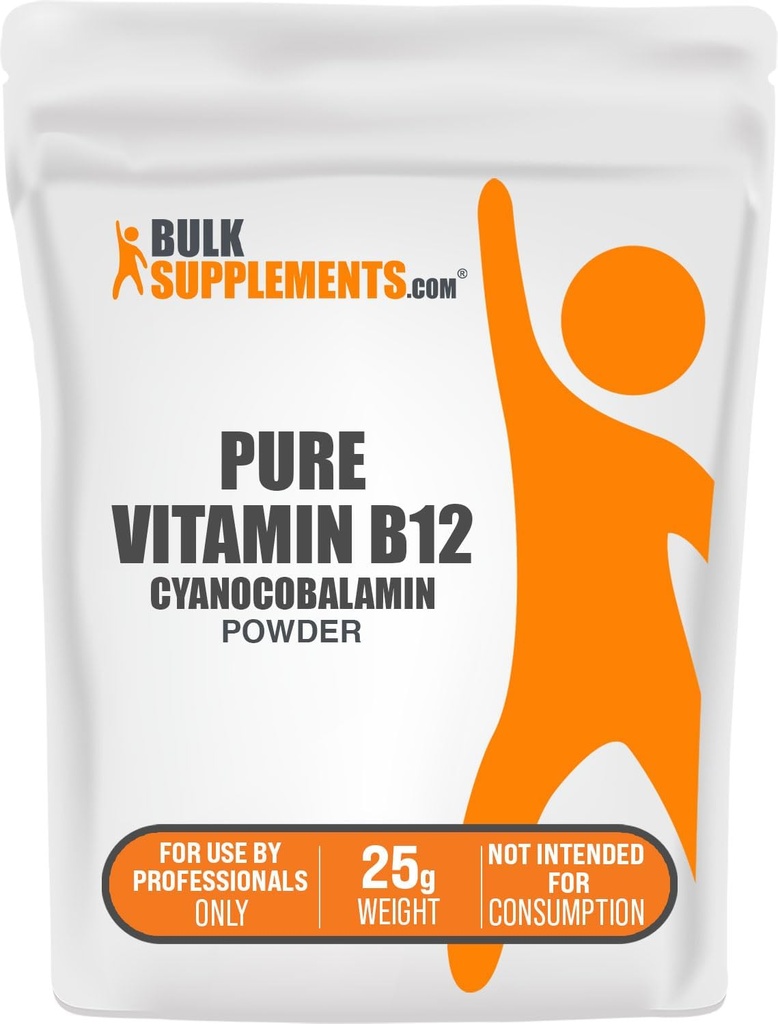 BulkSupplements.com純粋なビタミンB12パウダー - Cyanocobalamin、ビタミンBサプリメント、Cyanocobalamin B12サプリメント - 純粋な製品、複数のサービング、25g(0.88オンス)(パッケージ1)