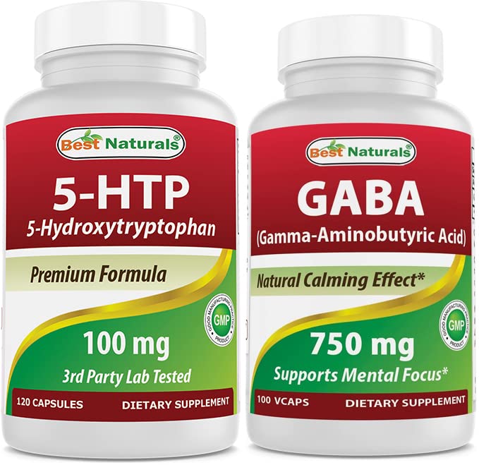ベストナチュラル 5-HTP (5-ヒドロキシトリプトファン) 100 mg & GABA 750 mg