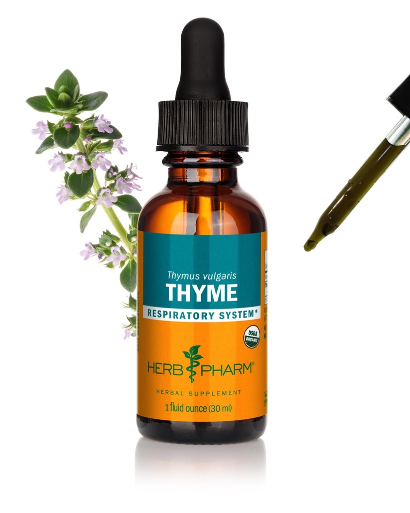 Herb Pharmは呼吸器システム サポートのための有機性タイムの液体のエキス- 1 Ounce (DTHYME01)を証明しました