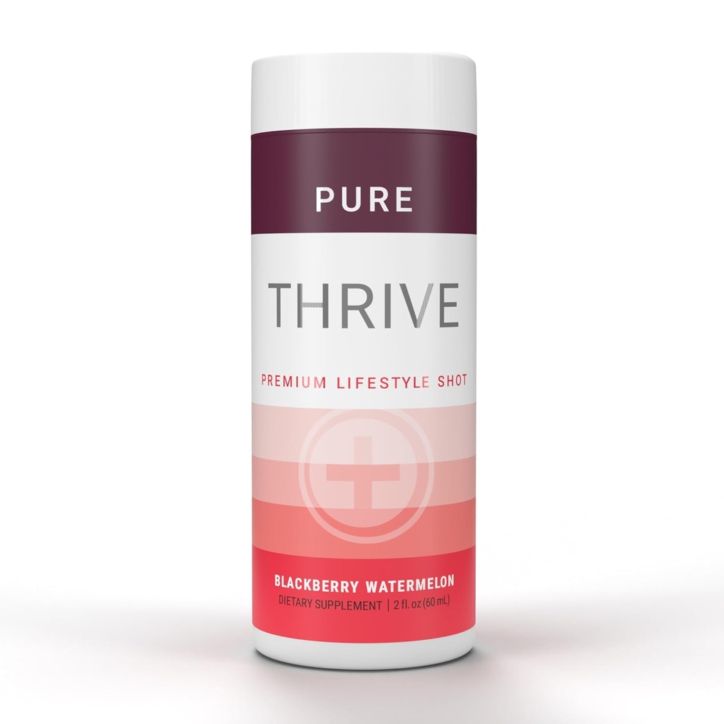 Le-Vel Energy ShotによるTHRIVE - ブラックベリー・ウォーターメロン | 2 floz | 12 カウント | 清潔・砂糖フリー・ゼロカロリー・エナジーブースター | ビタミンB配合の天然エネルギーサプリメント | ヘルシーカフェイン・ショット