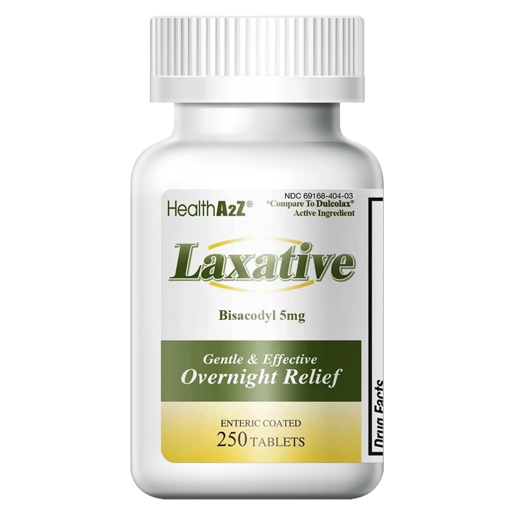 HealthA2Z ラキサティブ・ビサコディル5mg | 250カウント | Gentle and Fast Overnight