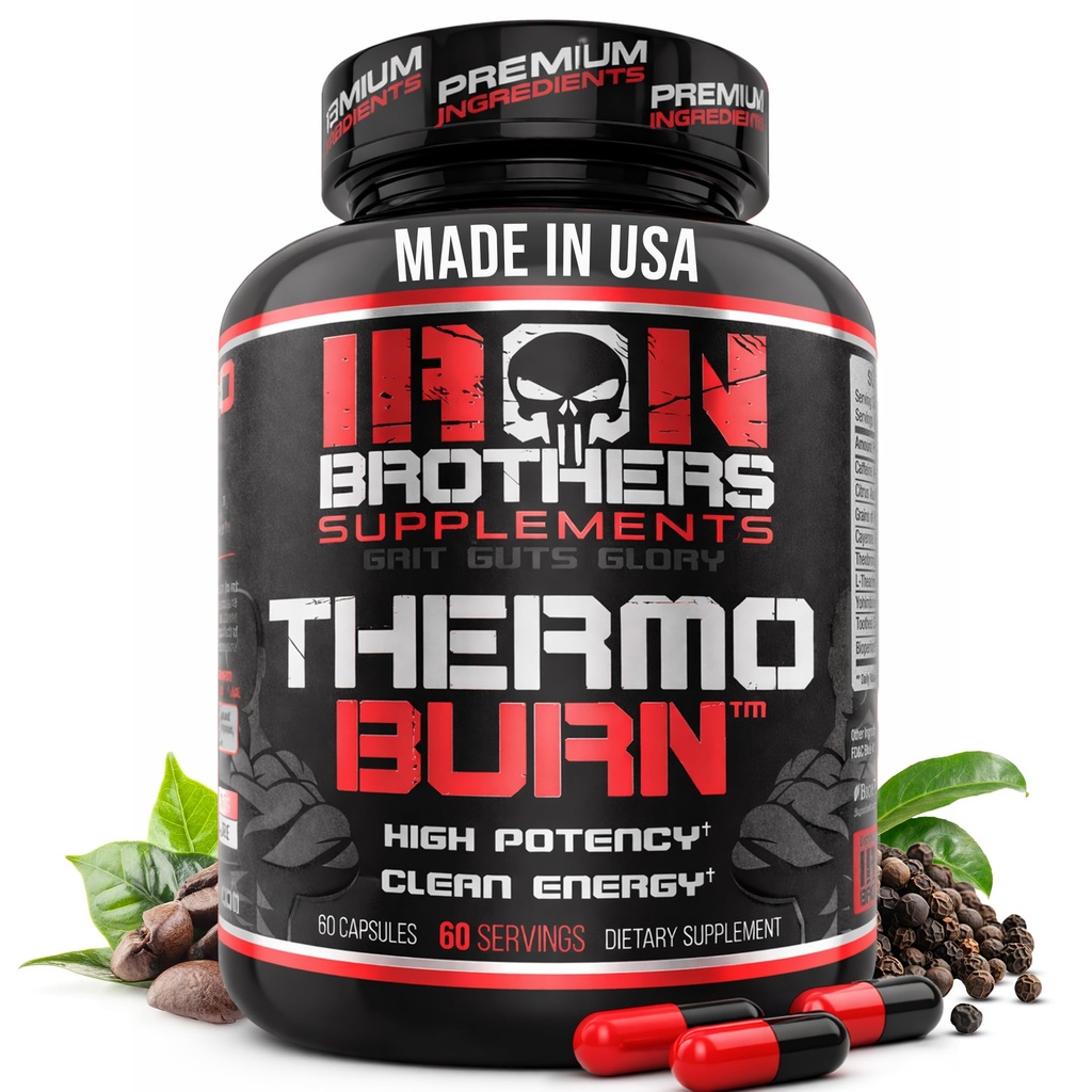 アイアンブラザーズ サーモバーン ハードコア 脂肪バーナー – ヨヒンビンズ HCl との高い刺激 Thermogenic, パラダイス & カフェインの穀物 – 代謝ブースター & 食欲制御 – 60 カプセル