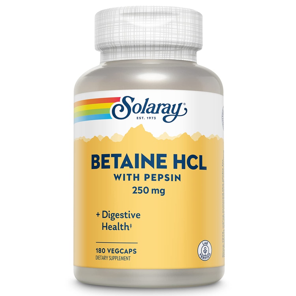 ソラレイ - ペプシン付きHCl - 250mg - 180カプセル