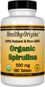 健康な起源Spirulina、500のmg (有機性) - ビタミンA及びビタミンB12の有機性Spirulinaのタブレット-Kosherの証明される-ビーガン、非GMOおよびグルテンフリーのSpirulinaの丸薬- 180のタブレット