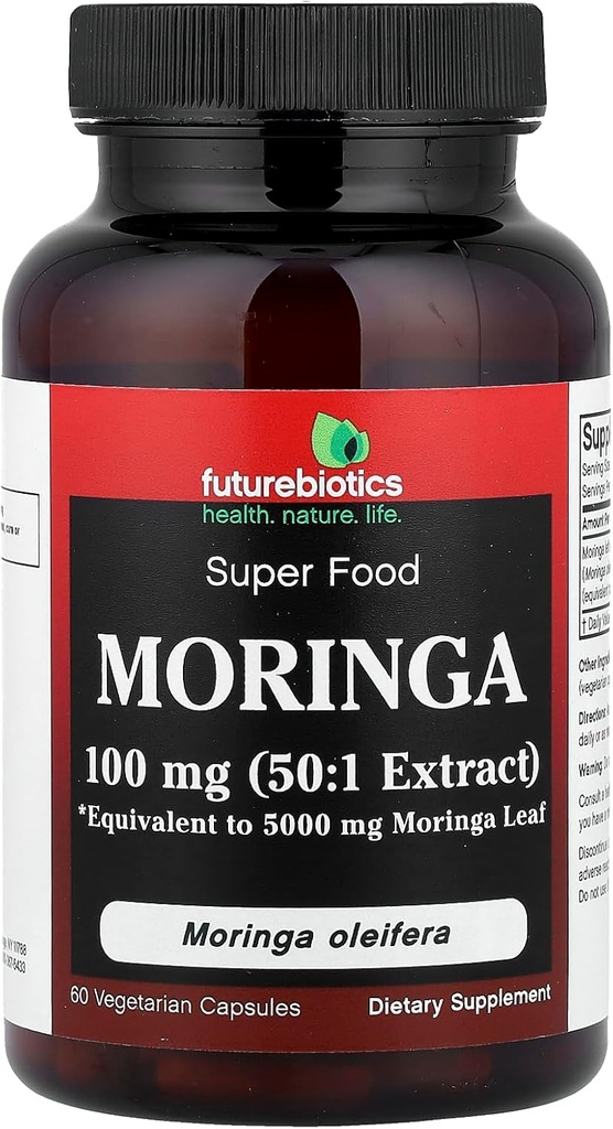 Futurebiotics Moringa 5000mg、60ベジタリアンカプセル