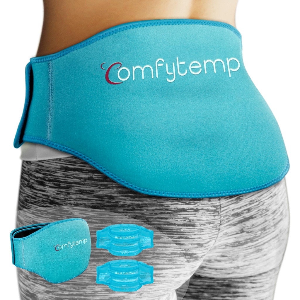 背部痛みの軽減のためのComfytempのアイスパック、2のパック、FSAの適性、再使用可能なゲルのより低い背部覆いの氷の支柱、より低い腰神経、ウエスト、外科ギフトの後の人の女性のための熱い風邪の圧縮