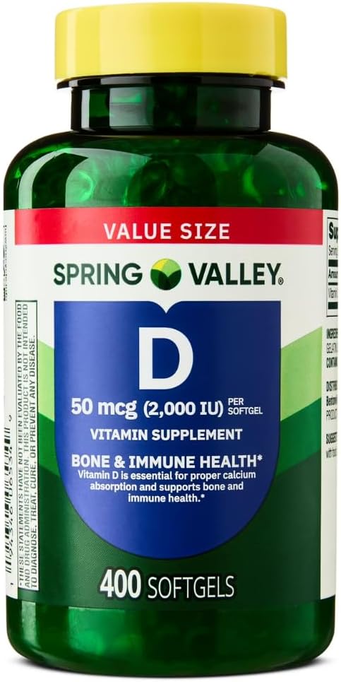 スプリングバレービタミンD3サプリメントSoftgels、2000 IU、400カウント - 新しい外観