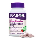 Natrolの速い分解のMelatonin 5のmgのMelatoninは残りの睡眠、大人のための睡眠サポート、30のいちご風味付けされたタブレット、30日の供給まで補います