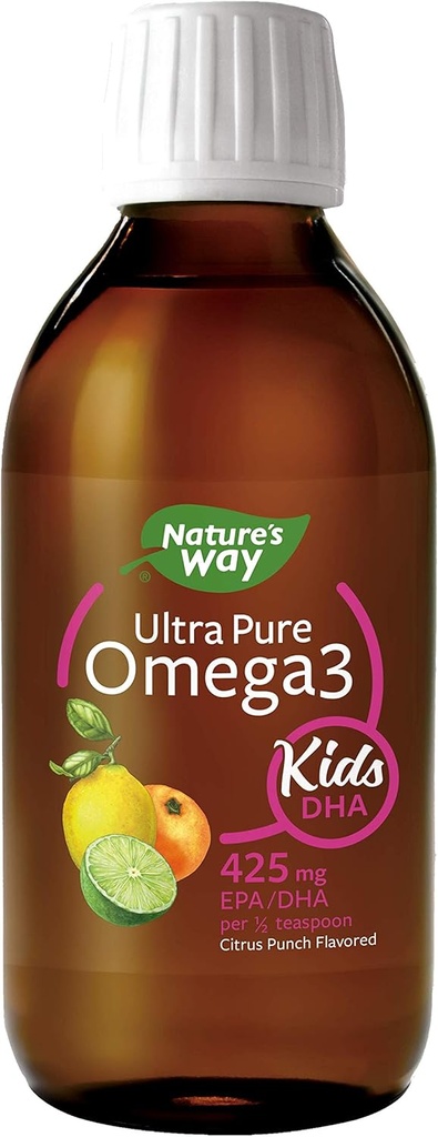 Nature's Way Ultra Pure Omega-3キッズDHA液体魚油サプリメント、Citrusパンチフレーバー、8 Fl Oz