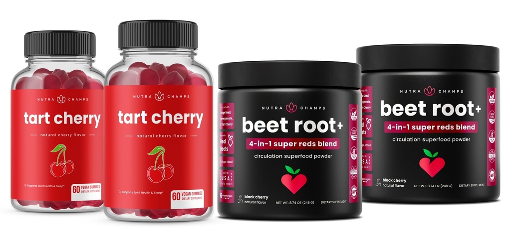 NutraChampsタルトチェリーグミー&ビートルートパウダー