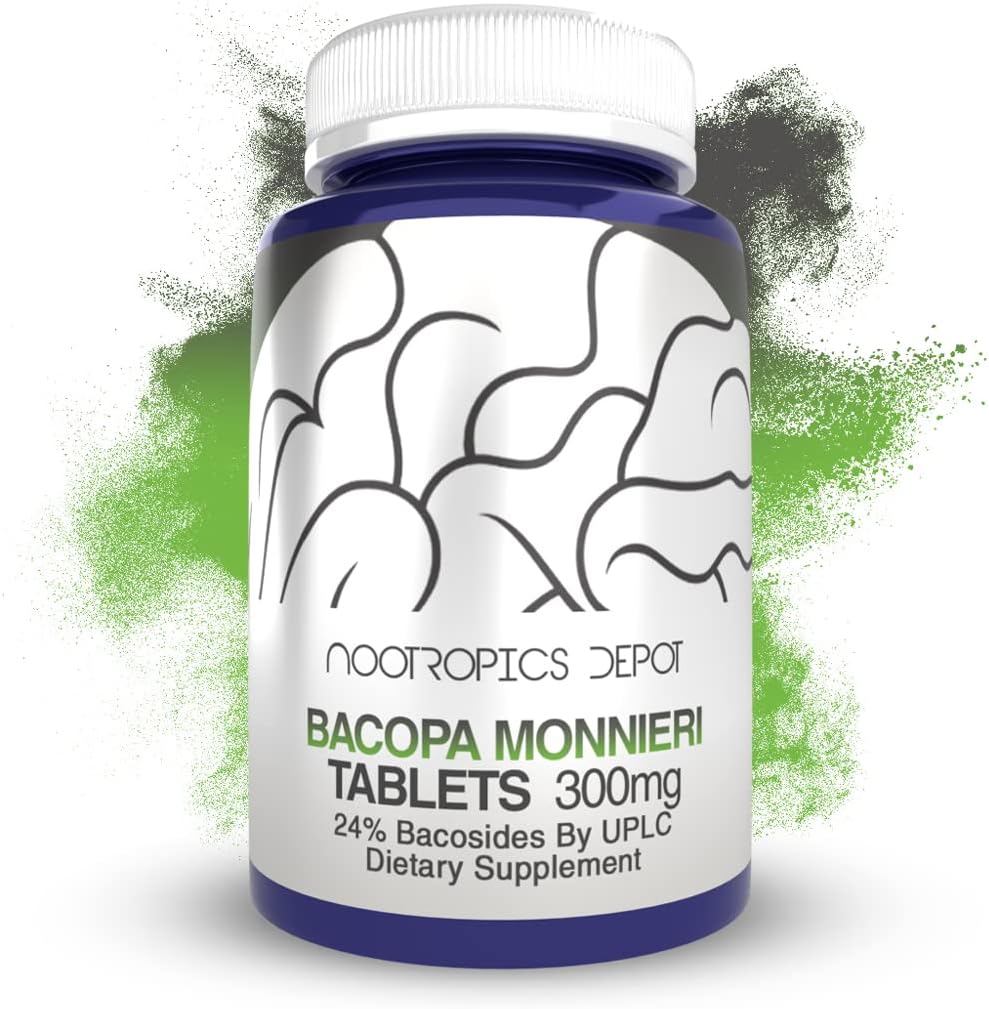 Bacopa monnieri Extract Tablets | 240 Count | Minimum 24% Bacosides | May Help Support Cognitive Function | May Help Support Stress Management