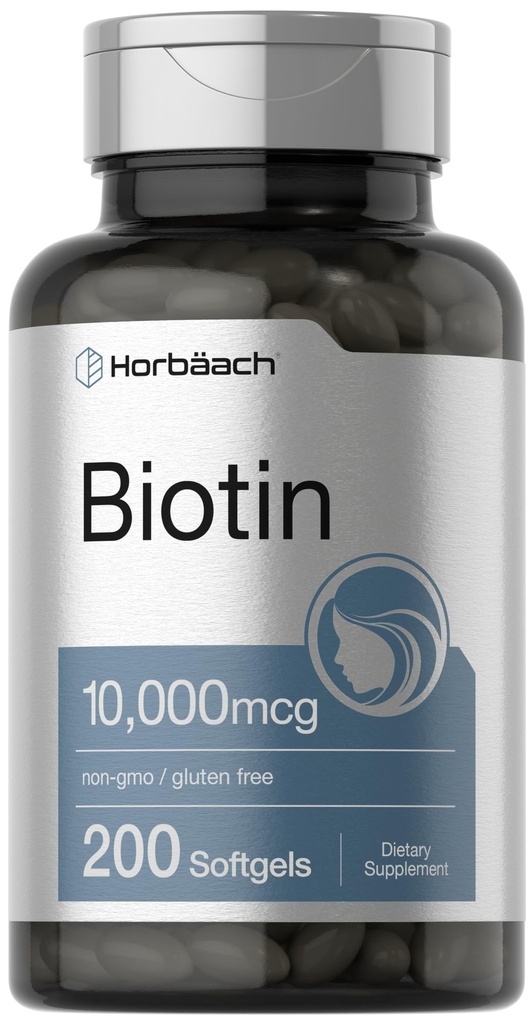 ホアバハチ ビオチン 10000 mcg | ビタミンB7の200 Softgels | 美の方式の補足 | 非GMO及びグルテンフリー