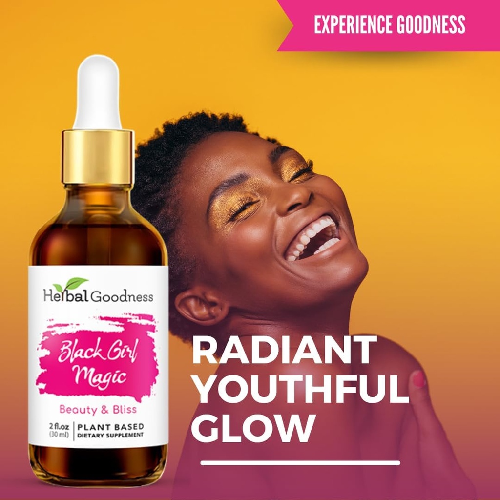草のGoodnessの黒の少女の魔法-女性、放射性皮の美サポート、必須の皮の食糧、Ashwagandhaの補足のための皮の補足- 1本のびん(2つのflのoz)