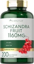Carlyle Schisandra サプリメント 1160 mg | 200 カプセル | ベリー フルーツ エキス | Non-GMO とグルテンフリー