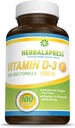 HerbalxpressビタミンD(コレカルシフェロールとして) 1,500 IU (100錠)は、健康的なライフスタイル、骨、歯、筋肉、免疫機能、およびウェルビーイング、非GMOおよびグルテンフリーへの完璧な添加です。