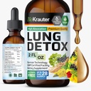 BIO KRAUTER Lung Detox ドロップ - 純粋なビーガン肺クレンジング液体フォーム 2 Fl.Oz 28 供給の日 - ブレンド Mullein, エルダーベリー, スタッキング イラクサ, ジンセン & アンジェリカ エキス - 呼吸器サポート