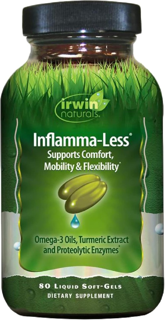 Irwin Naturals Inflamma-Less、Comfort、Mobility及び柔軟性、80の液体のSoftgelsを促進します