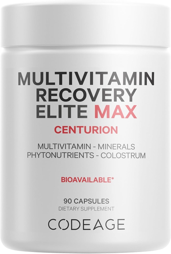 Codeage Multivitaminの回復エリートの補足-ビタミンA、C、D、E、Bコンプレックス、エッセンシャルミネラル、酸化防止剤、Colostrum、Phytonutrients、Pantethine、非GMOのスポーツのMultivitamins - 90のカプセル