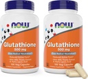 Now Glutathione 500 mg, 100 Vegan Capsules (Pack of 2) - Reduced Form GSH Supplement - Enhanced with Milk Thistle Extract and Alpha Lipoic Acid